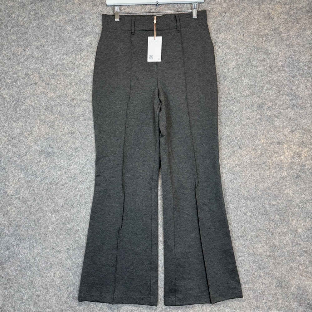 Quince Stretch Ponte Wide Leg Flare Pants Womens Medium 30 Charcoal Gray Pull On
